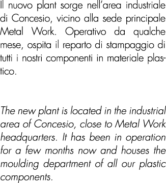 Il nuovo plant sorge nell’area industriale di Concesio, vicino alla sede principale Metal Work. Operativo da qualche ...